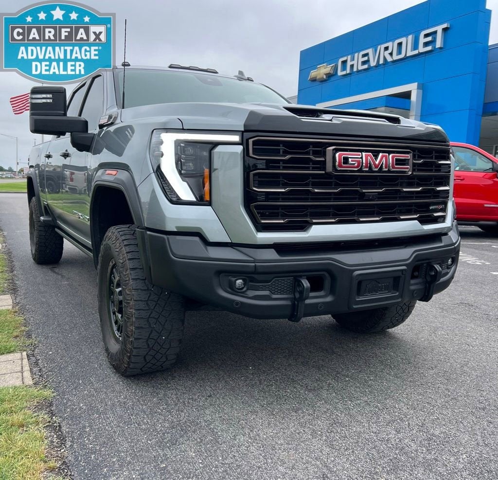 2024 GMC Sierra 2500 HD AT4X in Sterling Metallic — front three-quarter view