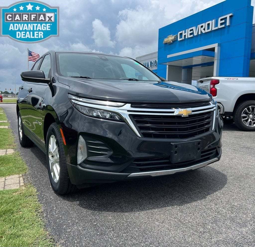 2022 Chevrolet Equinox LT in Mosaic Black Metallic — front three-quarter view