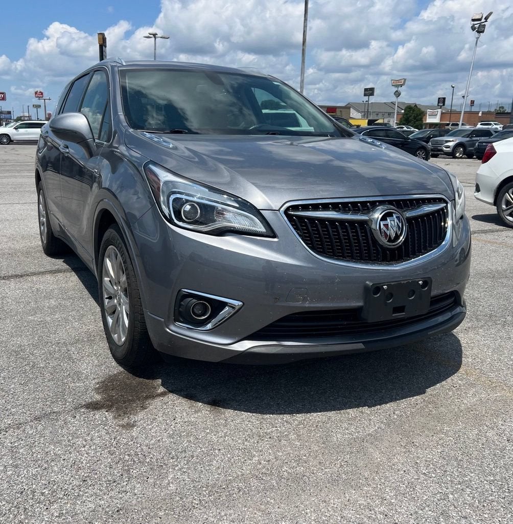 2019 Buick Envision Essence in Satin Steel Metallic — front three-quarter view