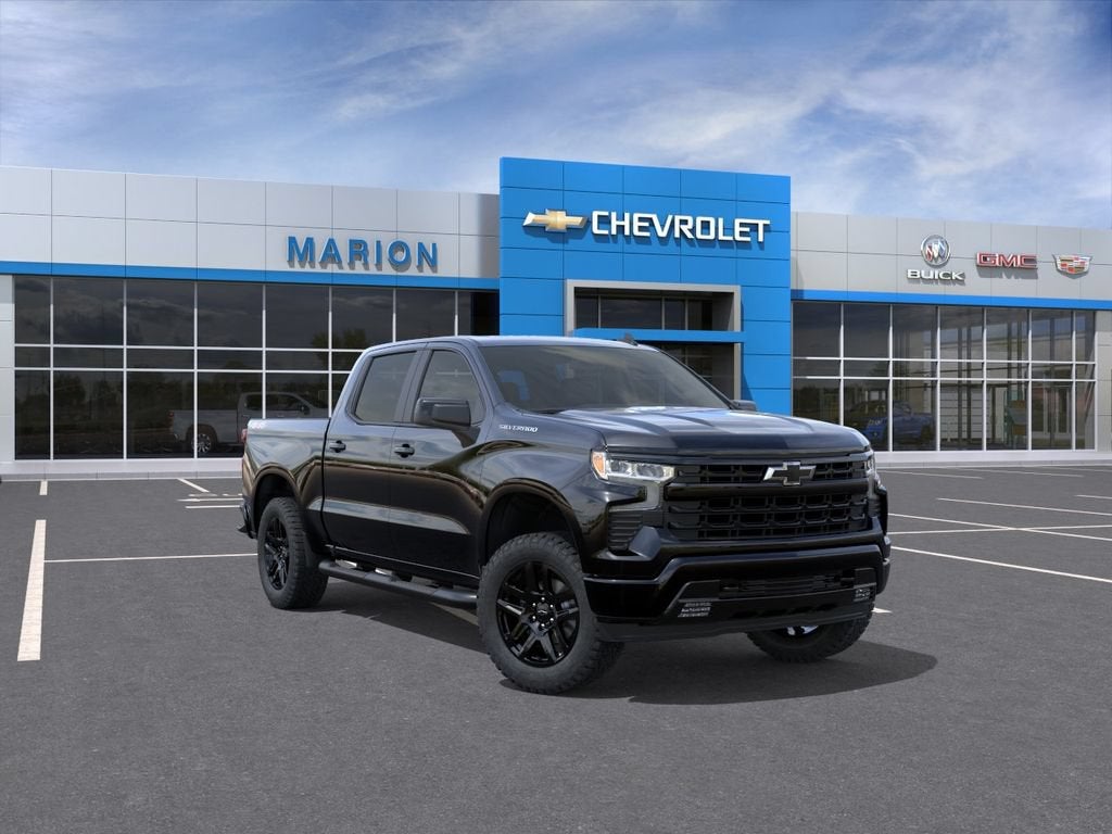 2026 Chevrolet Silverado 1500 RST in Black — front three-quarter view